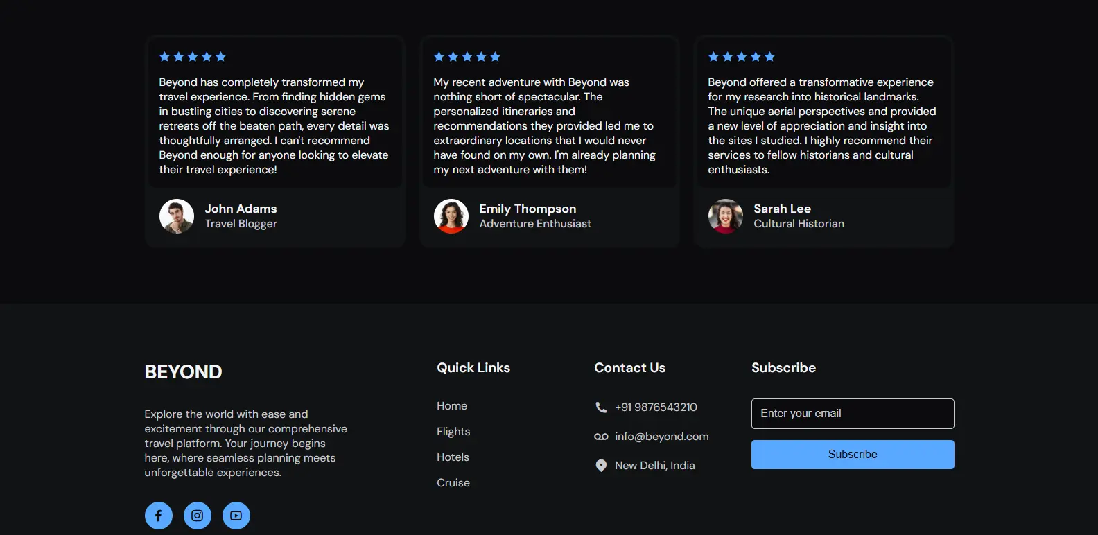 Beyond Travels mobile booking flow